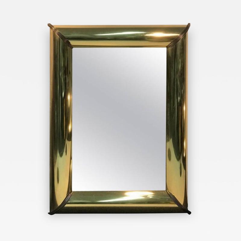  Mastercraft Monumental Brass Mirror with Brass Trim and Bold Moldings