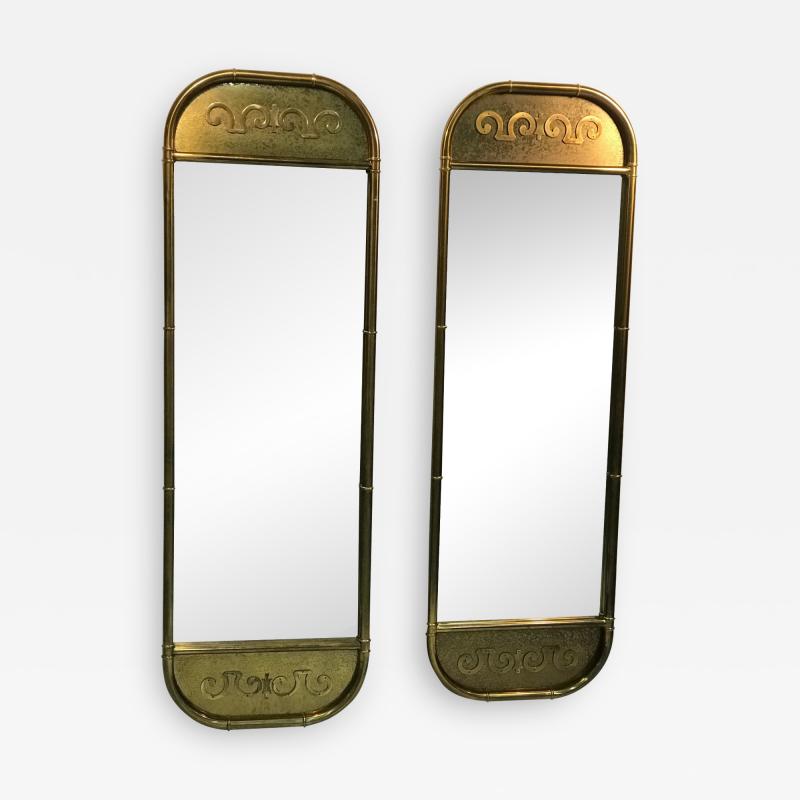  Mastercraft Pair of Exceptional Brass Mirrors by Mastercraft