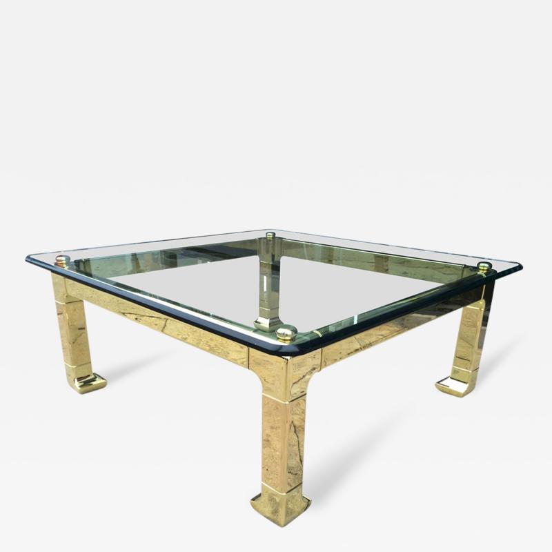  Mastercraft Solid Brass Asian Style Coffee Table by Mastercraft