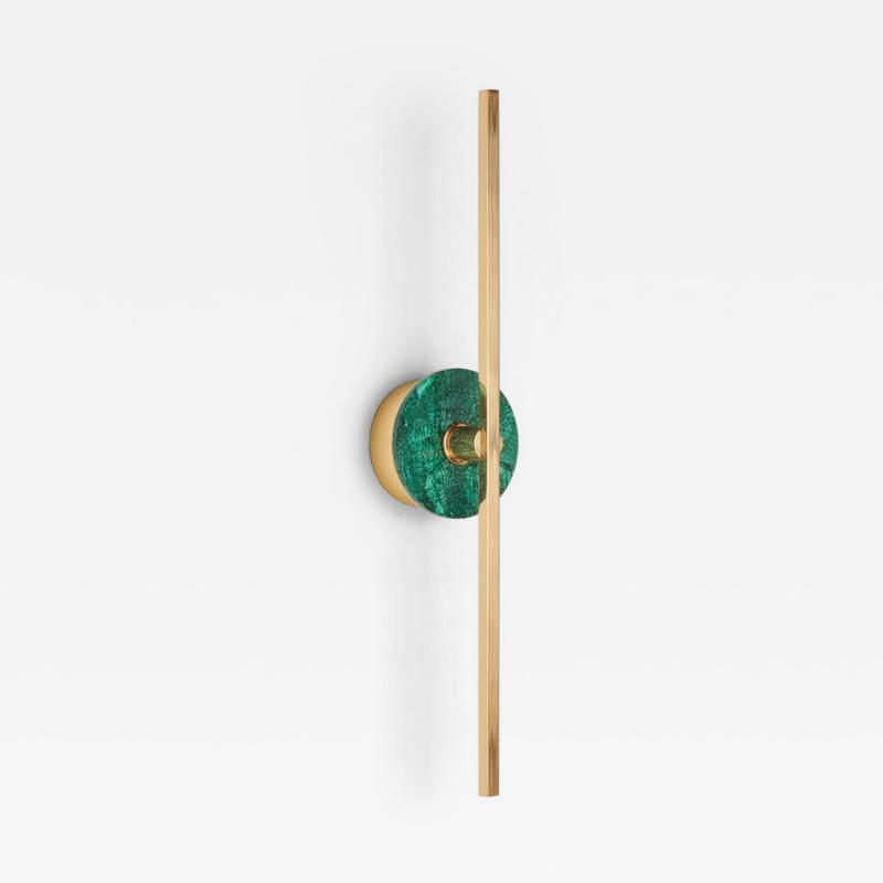  Matlight Milano Bespoke Italian wall sconce Elite Stick in polished brass and Malachite