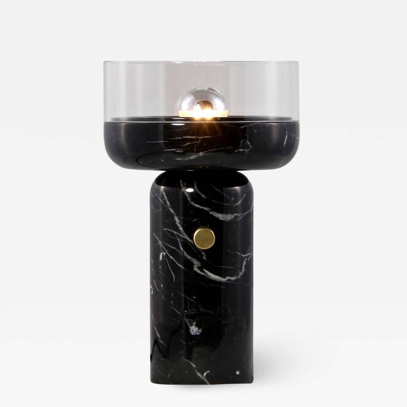  Matlight Milano E Elizarova for Matlight Studio Italian Black Marble and Glass Cup Table Lamp