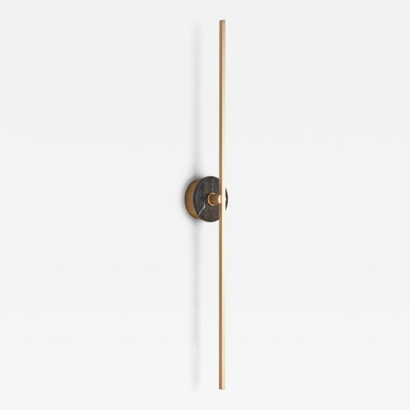  Matlight Milano Essential Italian Wall Sconce Grand Stick brass and Black Marquinha Marble