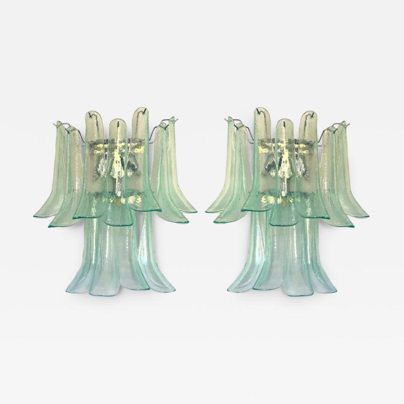  Mazzega Murano Contemporary Green Wather Murano Glass Selle Wall Sconces in Mazzega Style