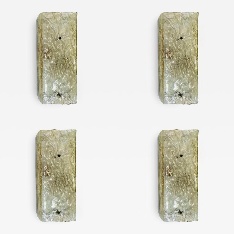  Mazzega Murano Four 1970s large Wall Lights by Mazzega