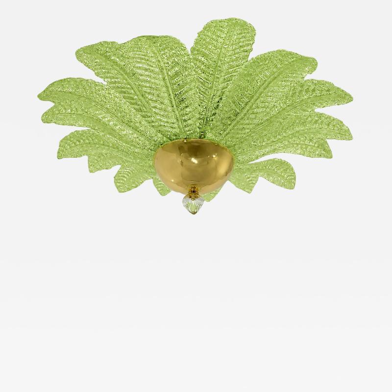  Mazzega Murano Green Murano Glass Flush Mount Mazzega Zuccheri Venini Barovier Style