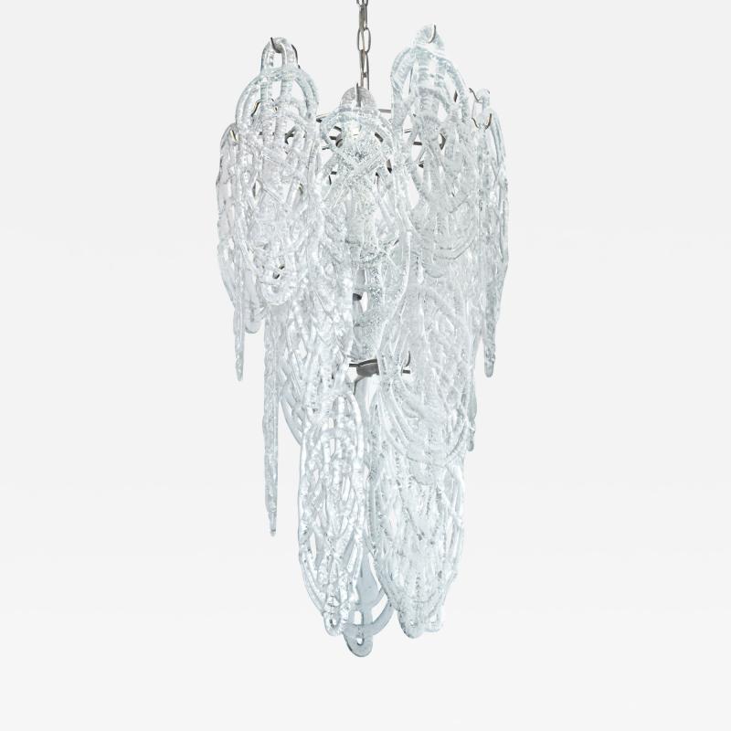  Mazzega Murano Mazzega Chandelier with Drizzled Glass1970s