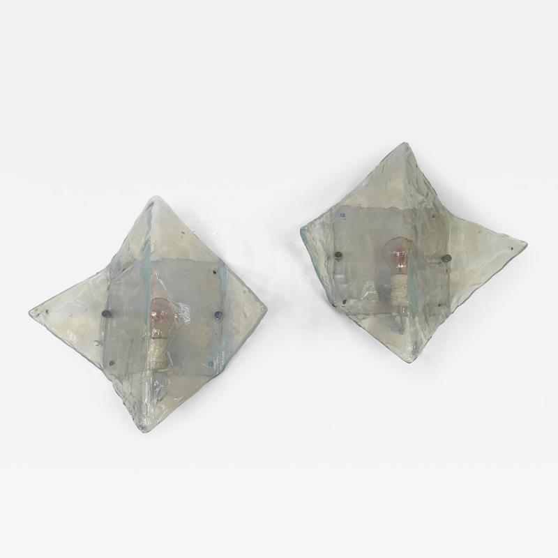  Mazzega Murano Pair of Sconces LP253 Murano Glass by Carlo Nason for Mazzega Italy 1970s