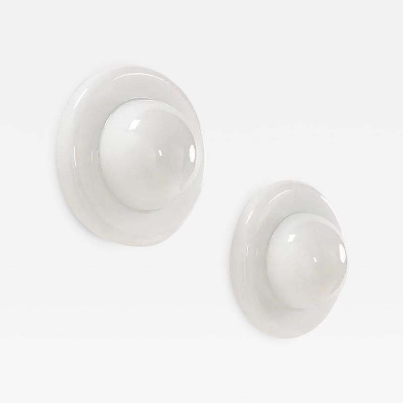  Mazzega Murano Pair of Wall Flush Mount Lights by Mazzega