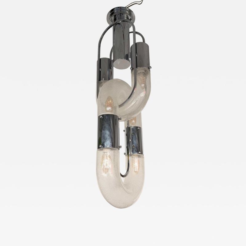  Mazzega Murano Pendant Lighting Murano Glass and Metal by Aldo Nason for Mazzega Italy 1970s
