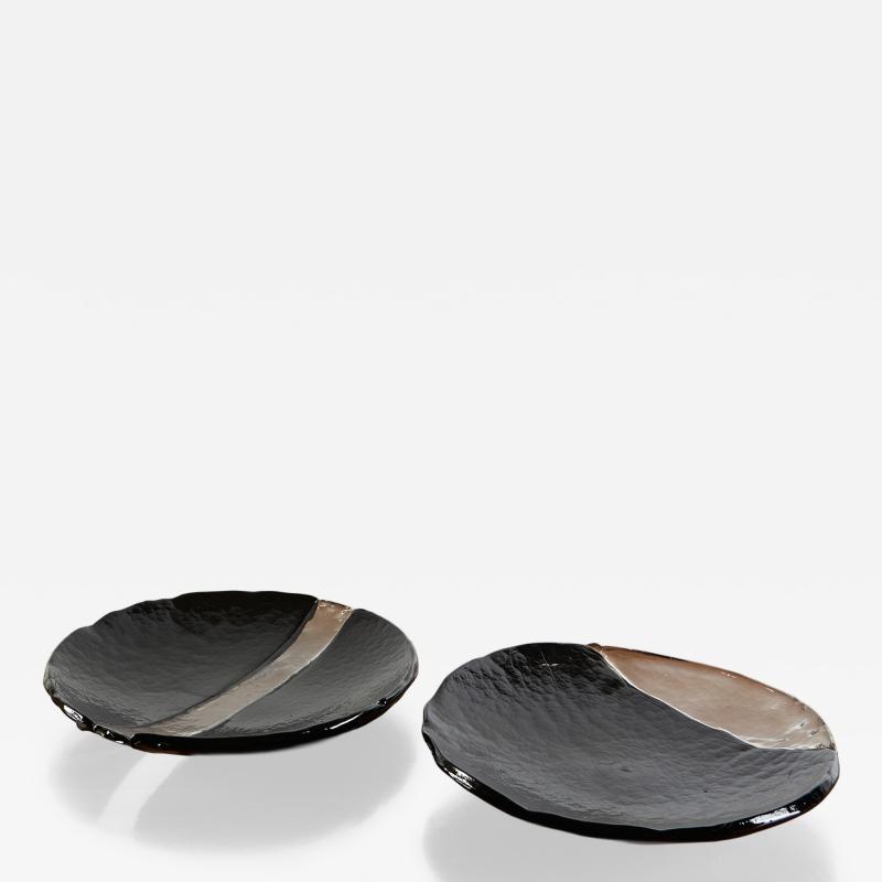  Mazzega Murano Set of Two Murano Glass Centerpieces by Mazzega