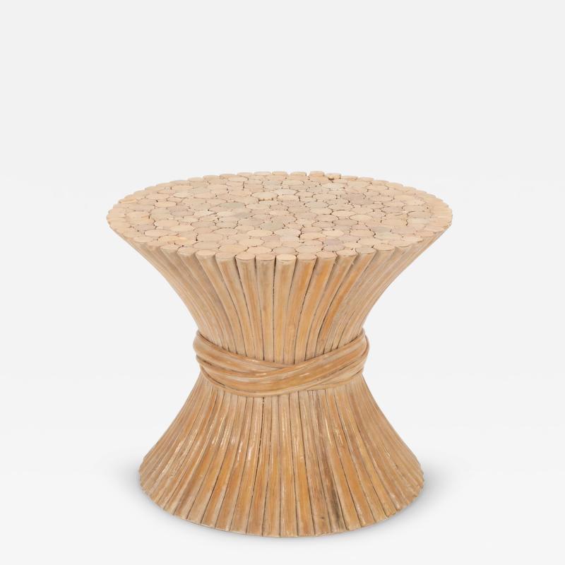 McGuire Furniture John and Elinor McGuire John McGuire Sheaf of Wheat End Table 1975c 
