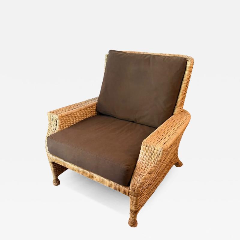  McGuire Furniture John and Elinor McGuire McGuire Furniture Co Wicker Rattan Lounge Club Chair 1 of 2