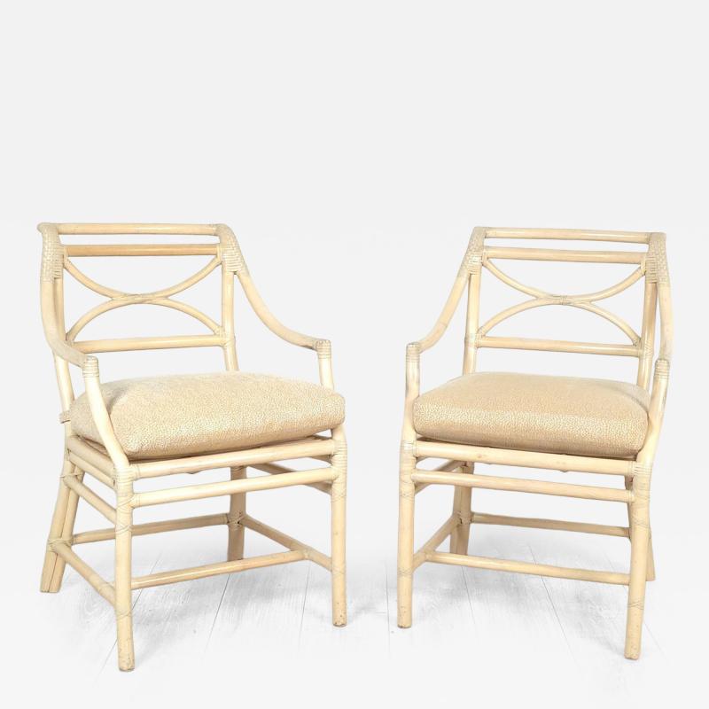  McGuire Furniture John and Elinor McGuire Pair of Vintage McGuire Armchairs circa 1980 Two pairs available