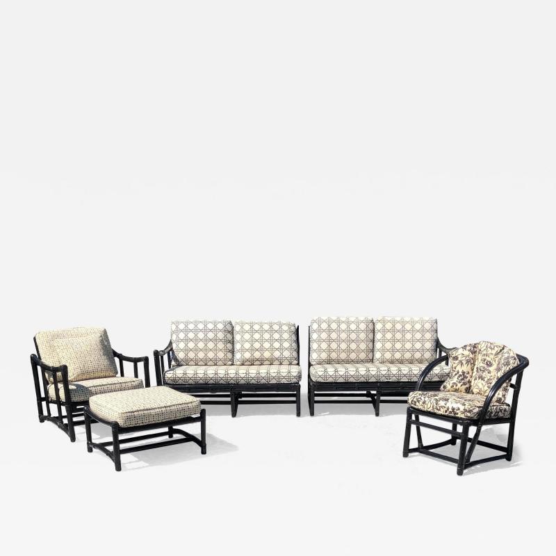  McGuire Furniture McGuire San Francisco Rattan Living Room Suite Set of Five