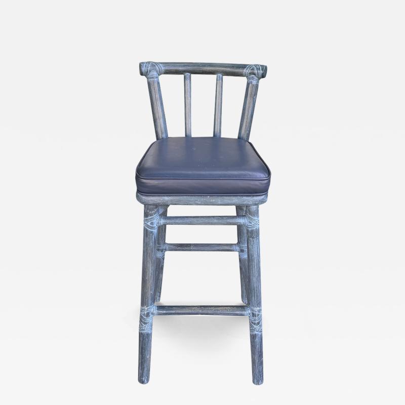  McGuire Furniture Unusual McGuire Furniture Company Blue Bamboo Bar Stool