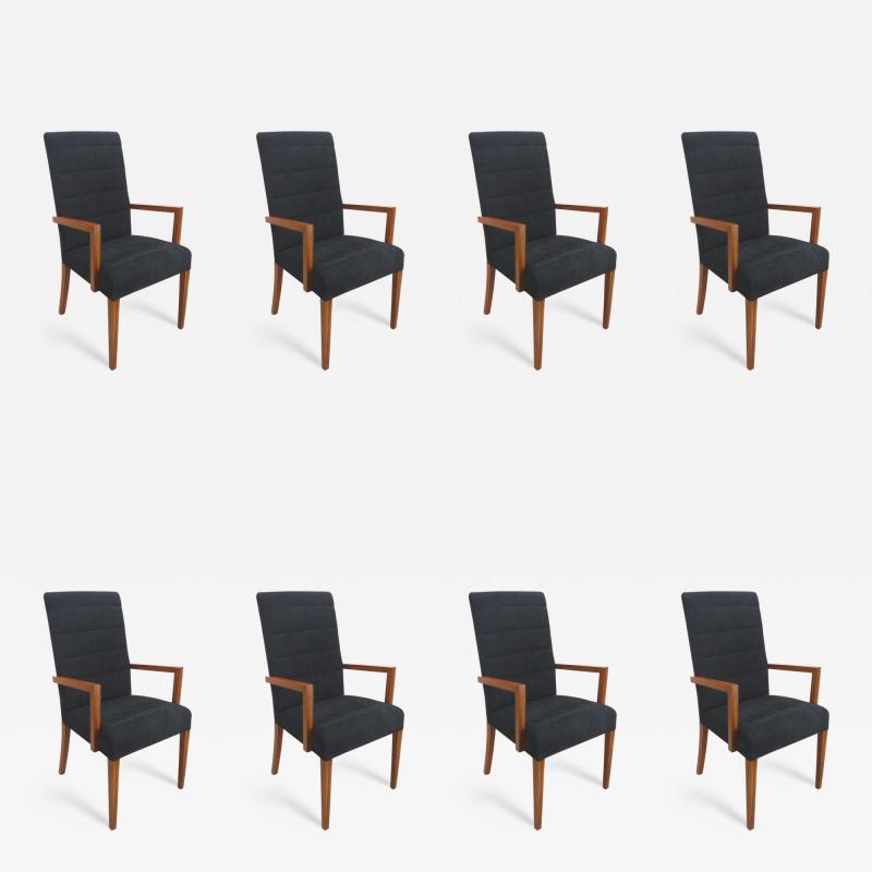  Medea Medea Italy Rosewood and Suede Dining Chairs Set of Eight