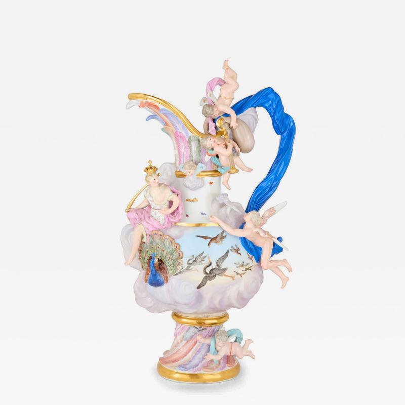  Meissen Porcelain Manufactory Antique Meissen Porcelain Elements Ewer Emblematic of Air