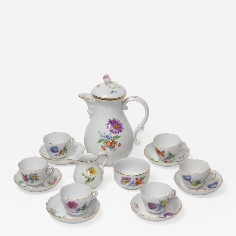  Meissen Porcelain Manufactory Meissen Porcelain Coffee Set for 6 1920s Germany