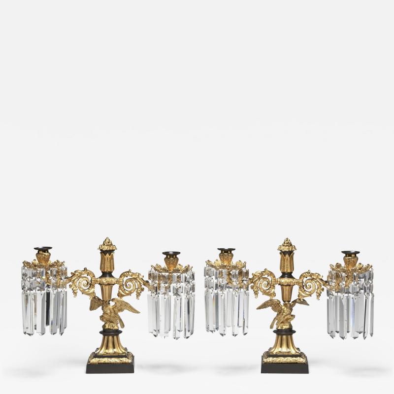  Messenger Phipson Pair of Regency Candelabra with Eagle Bases