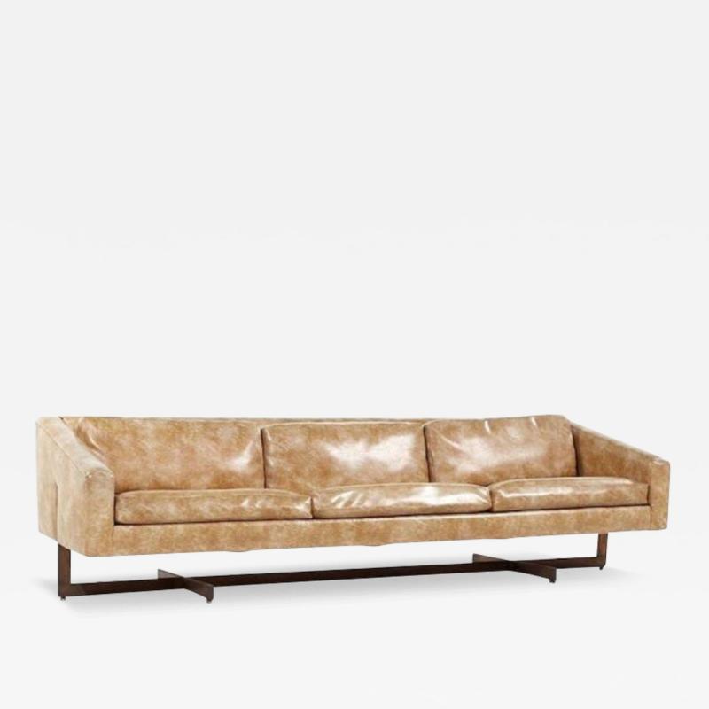  Metropolitan Furniture Metropolitan Mid Century Bronze Base Sofa