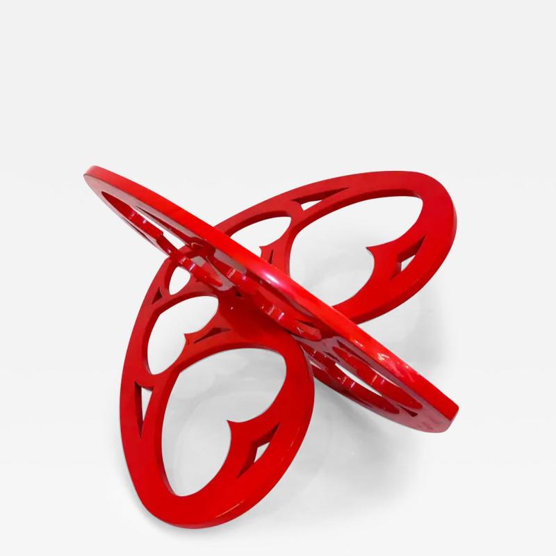  Michael Gitter Interlocking Hearts Powder coated Aluminum Lace Sculpture by Michael Gitter