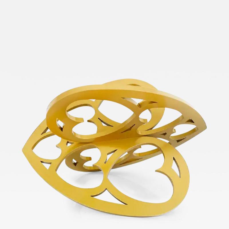  Michael Gitter Lace Powder Coated Aluminum Interlocking Hearts Sculpture by Michael Gitter