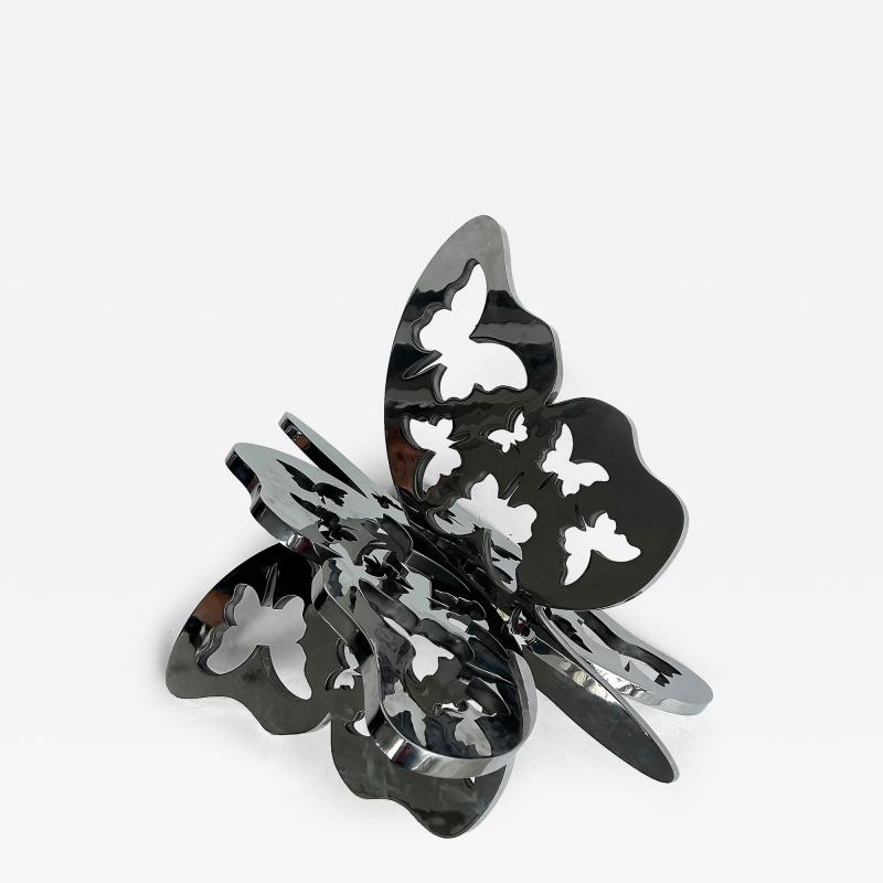  Michael Gitter Monumental Stainless Steel Butterfly Sculpture in Two Parts by Michael Gitter