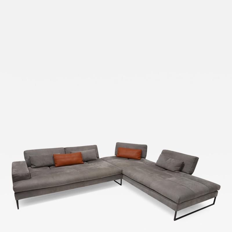  Minotti Italian Sofa by Gamma The Sunset Sofa in Leather Designed by Gabriele Ghetti
