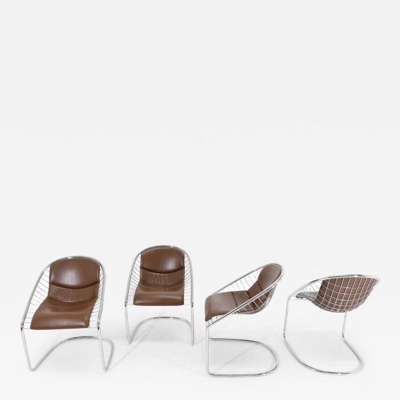  Minotti Minotti Chairs in Brown Leather by Gordon Guillaumier Cortina