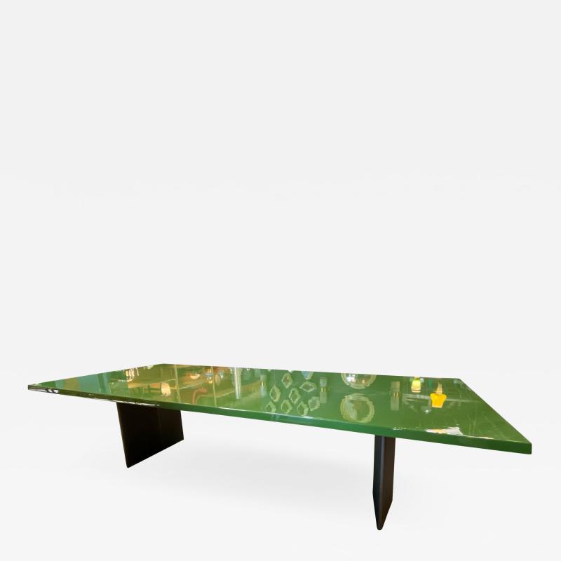  Minotti Minotti Mid Century Light Green Rectangular Dining Table Italy 1980s