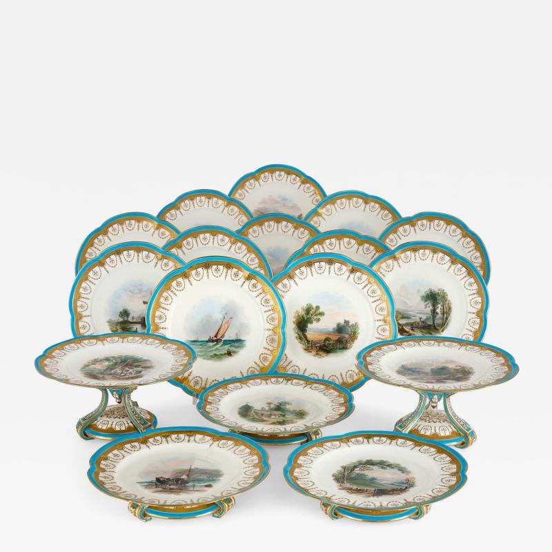  Minton A 17 piece Minton porcelain dessert service with tazze