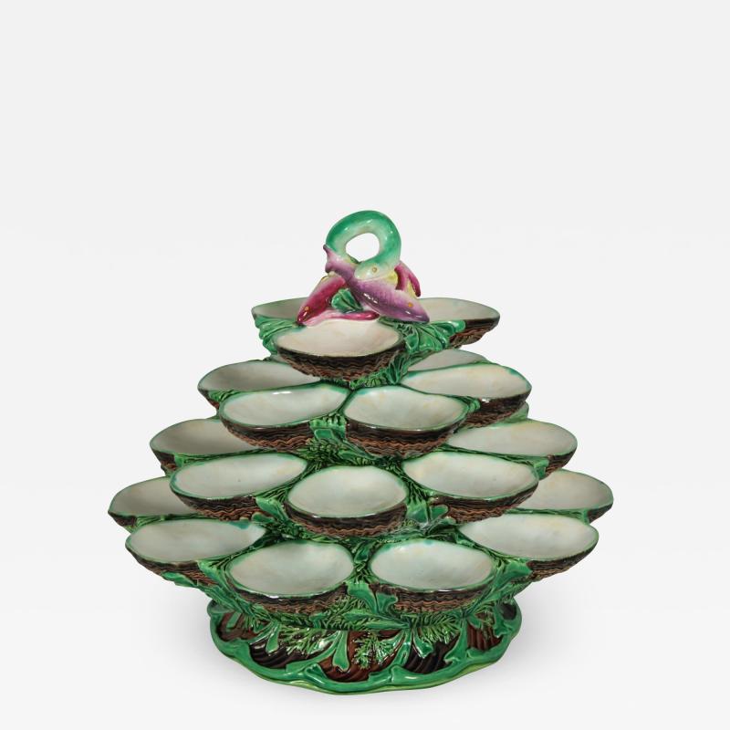  Minton Minton Majolica Four Tiered Oyster Stand