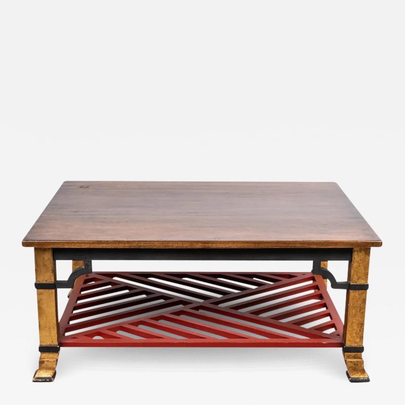  Minton Spidell Minton Spidell Parcel Gilt and Ebonized Rouge Grille Coffee Table