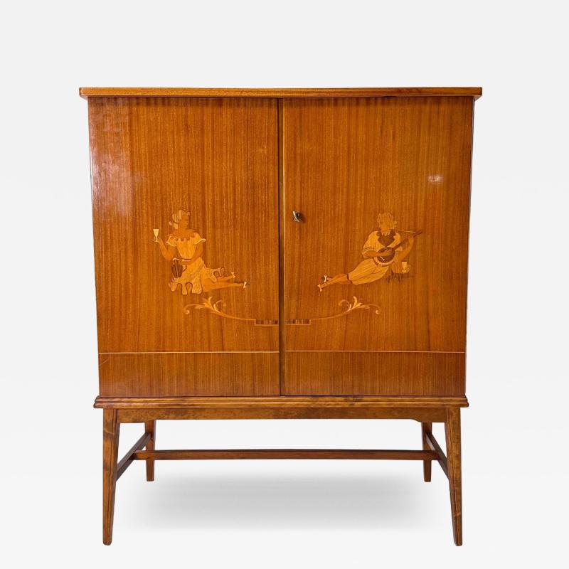  Mj lby Intarsia 1940 s Swedish Cabinet