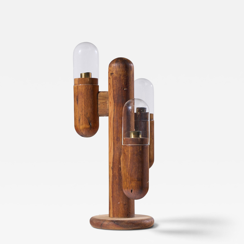  Modeline Modeline Mid Century California Pine Cactus Table Lamp