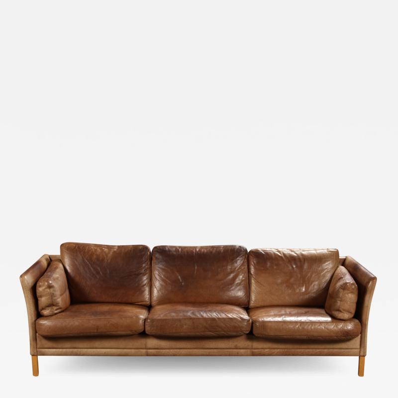  Mogens Hansen Mogens Hansen Cognac Leather 3 Seat Sofa
