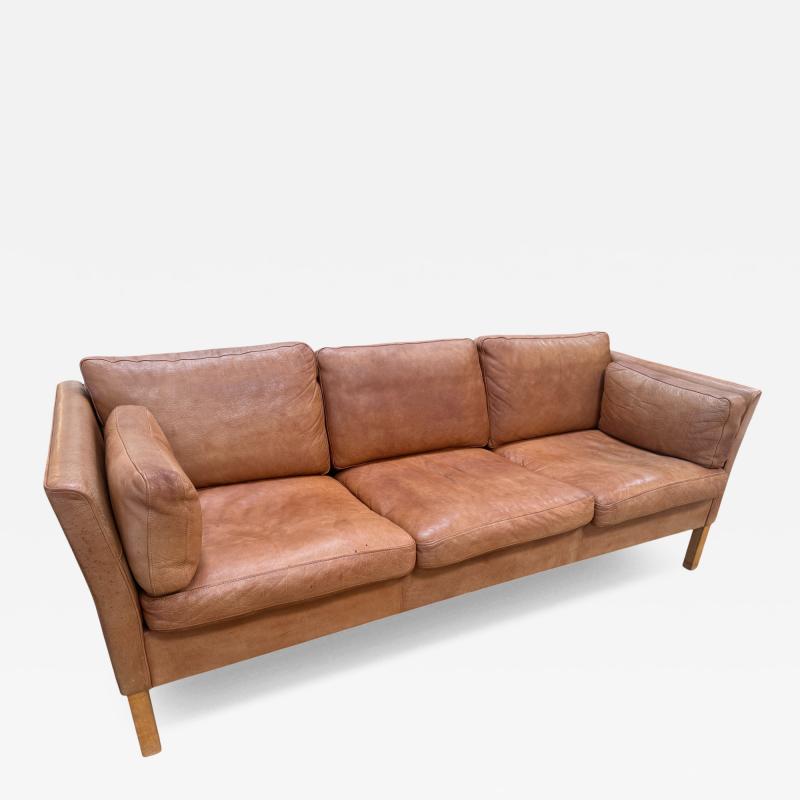  Mogens Hansen Three Seat Leather Sofas in Original Leather by Mogens Hansen