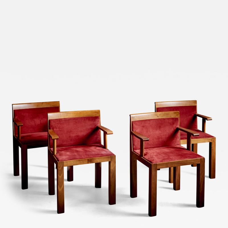  Molteni Consonni Set of 4 Teatro Arm Chairs by Aldo Rossi for Molteni