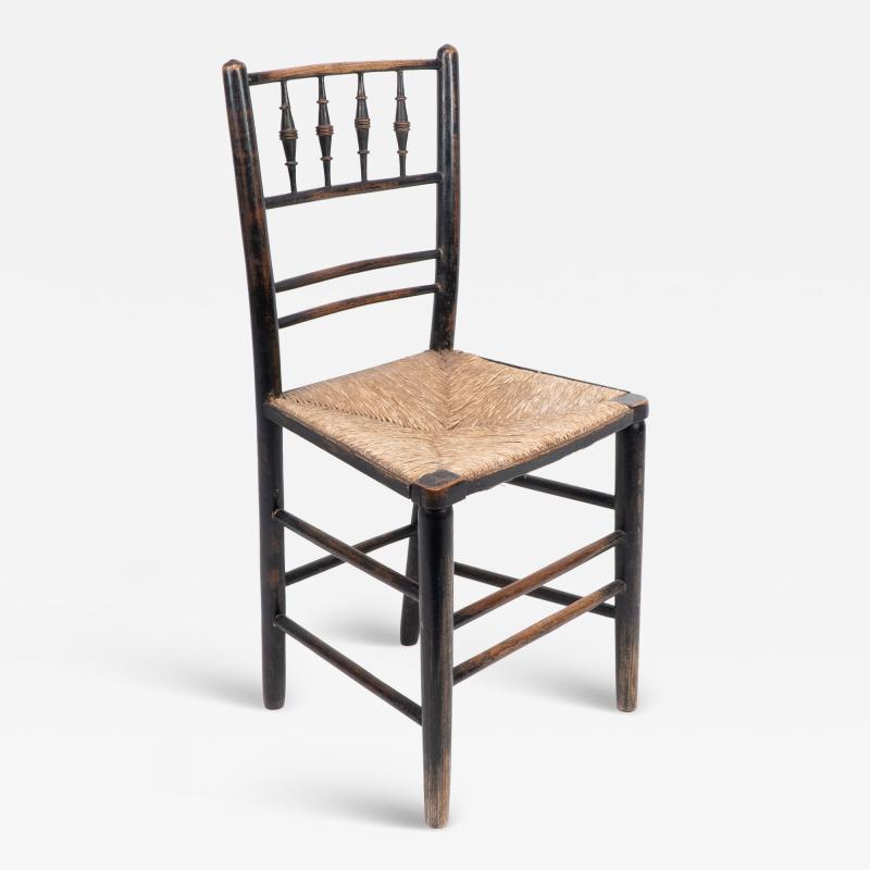  Morris Co Attributed to Philip Webb Aesthetic Movement original rush seat Sussex chair