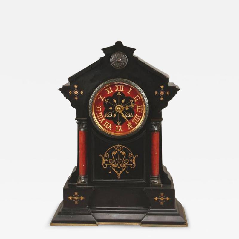  Morris Co Morris Co in the Style Of an Aesthetic Movement Gilt Marble Mantle Clock