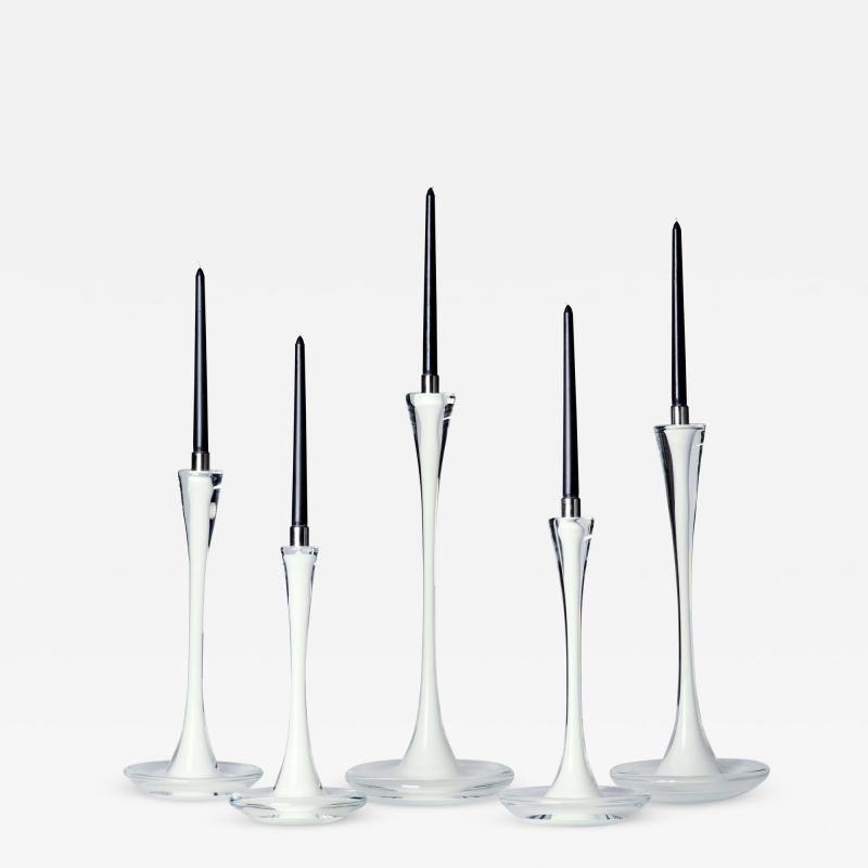  Moshe Bursuker Moshe Bursuker Set of 5 White Glass Candleholders 2024