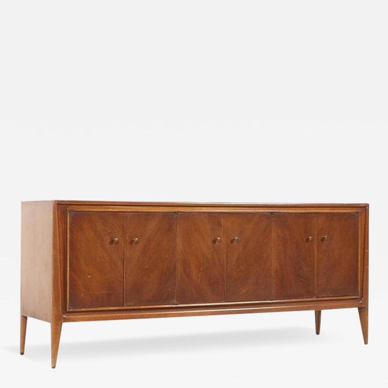  Mount Airy Furniture Company Mount Airy Facade Mid Century Walnut and Brass Credenza