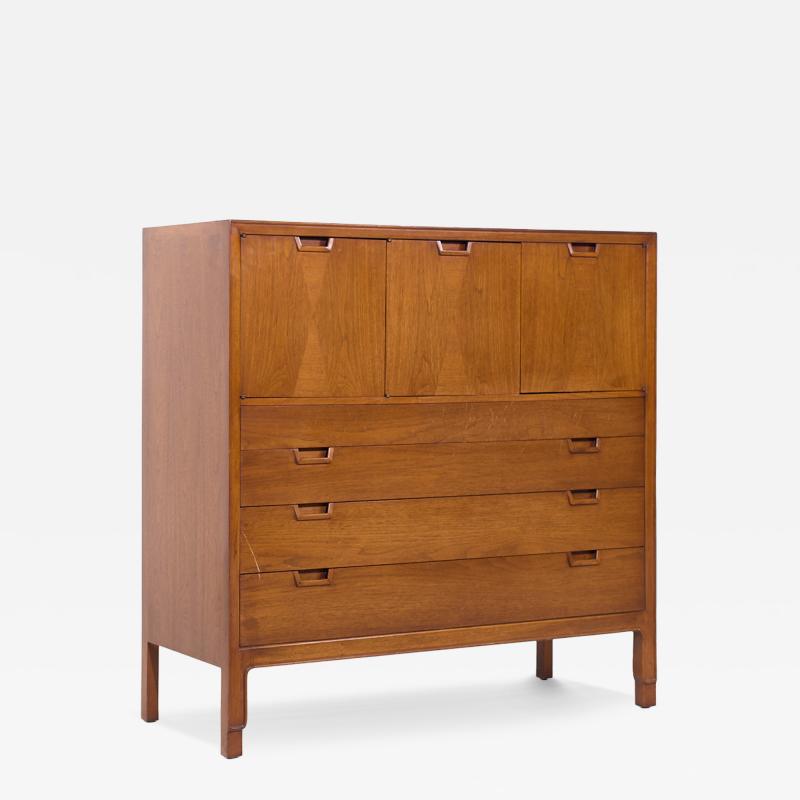  Mount Airy Furniture Company Mount Airy Janus Mid Century Walnut Gentlemans Chest Highboy Dresser