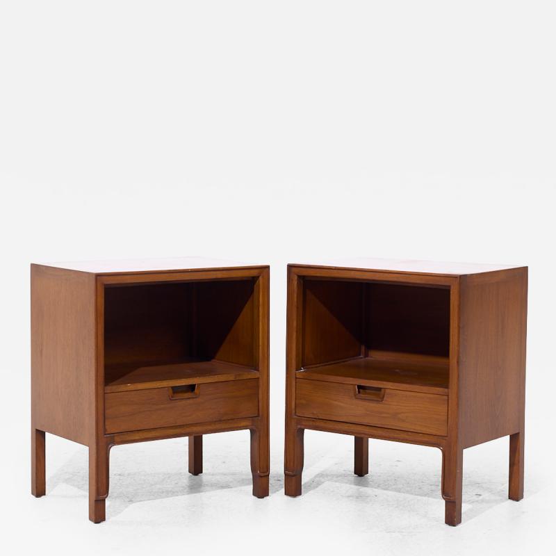  Mount Airy Furniture Company Mount Airy Janus Mid Century Walnut Nightstands Pair