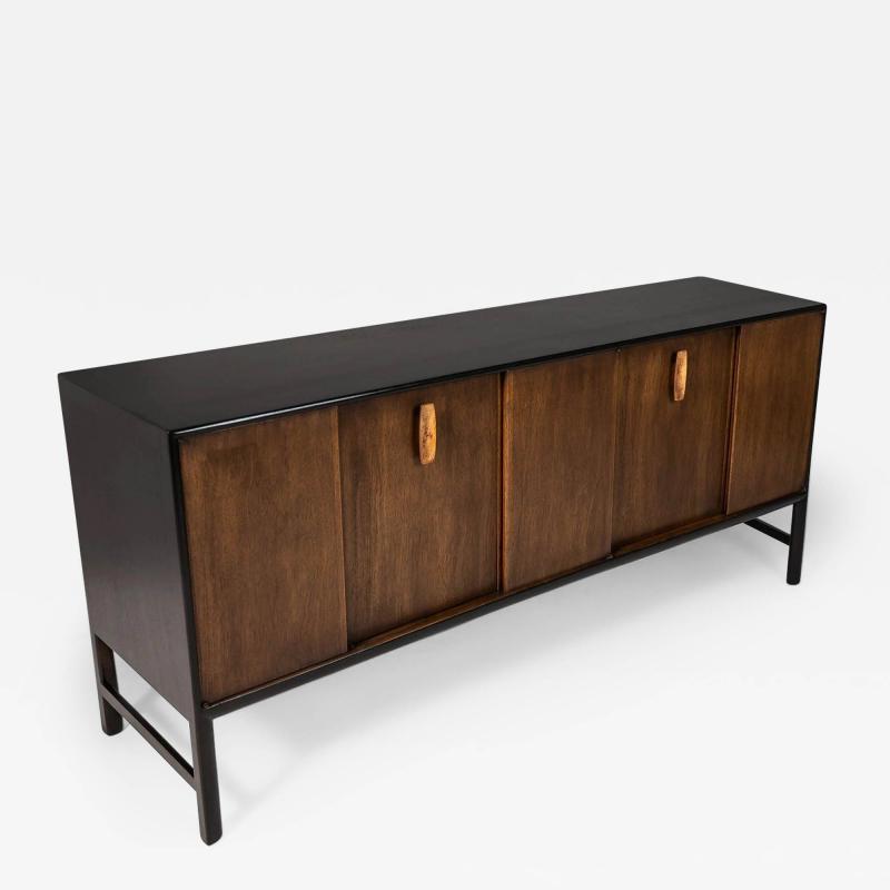  Mount Airy Furniture Company Topaz Ebonized Contoured Walnut Credenza Cabinet by Mt Airy for John Stuart