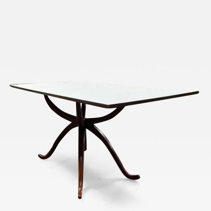  Moveis Fatima Brazilian Modern Dining Table in Caviuna Hardwood White top by Fatima 1963