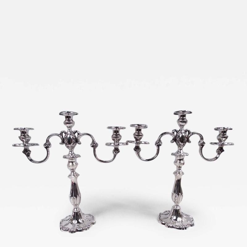  Mueck Carey Pair of Mueck Carey Rochambeau 3 Light Sterling Silver Candelabra