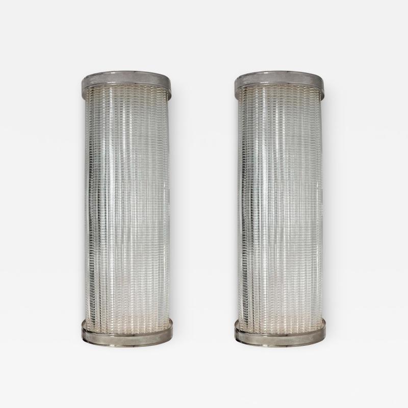  Murano 5 Overscale Laudarte Srl Italy Murano Glass Sconces with Nickel Finish Pair