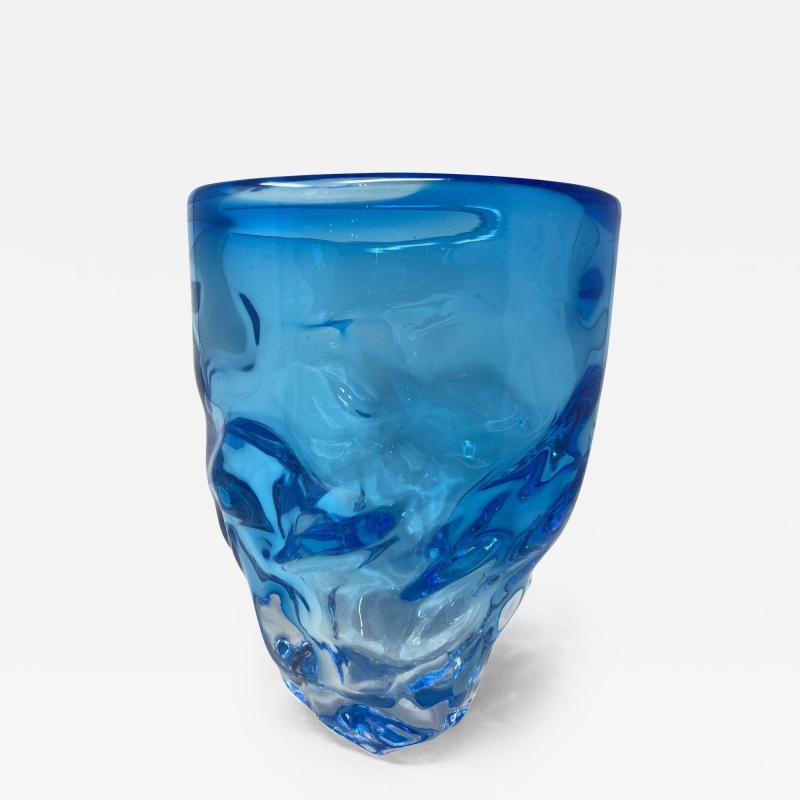  Murano Aquamarine Murano Glass Centerpiece Vase