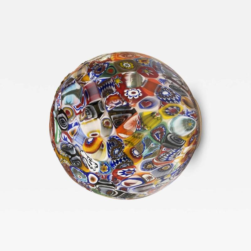  Murano Contemporary Venetian Multicolored Murrine Little Sphere Sconce Flush Mount